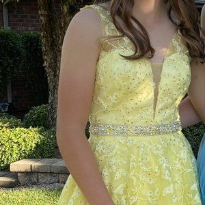 Short Yellow Homecoming Dress